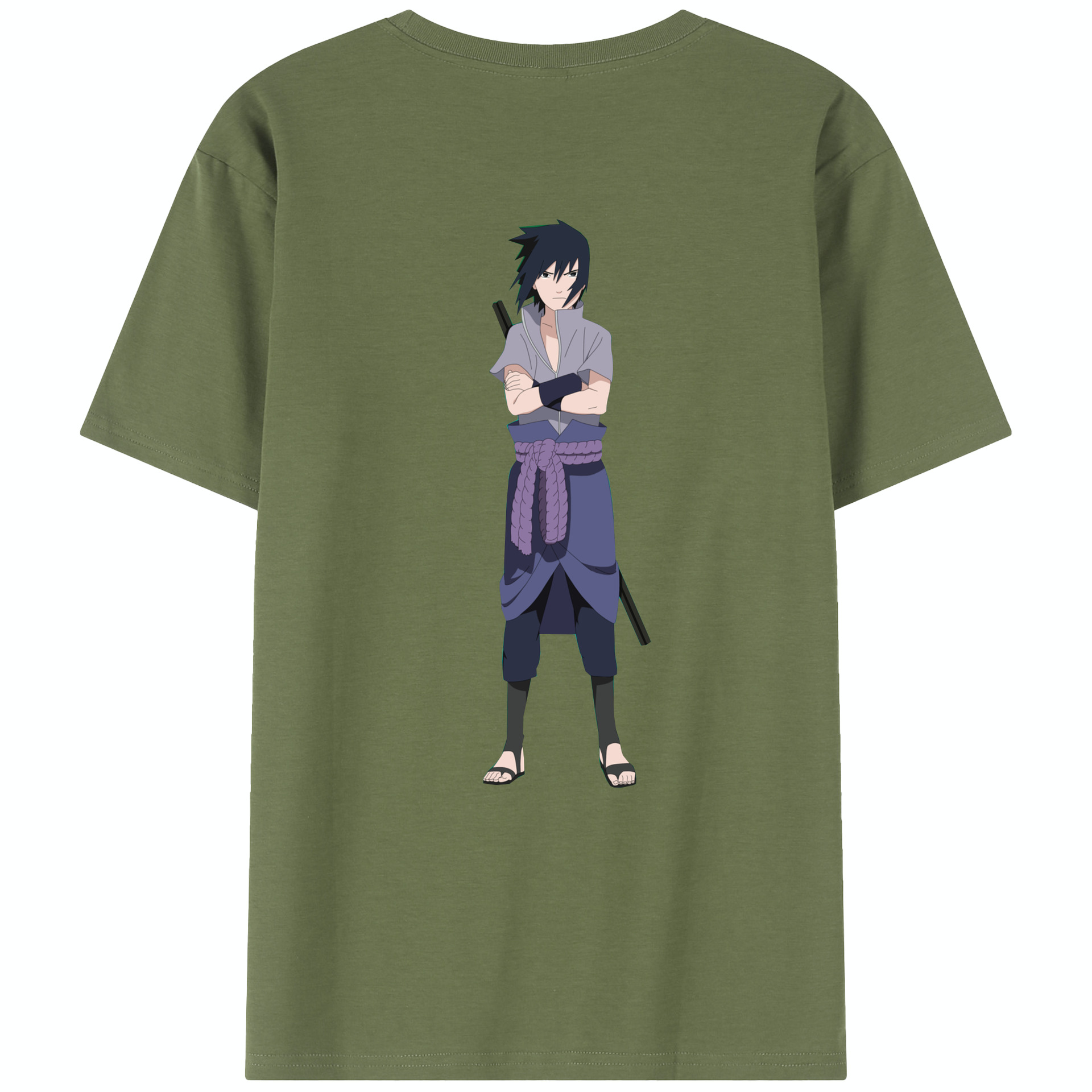 （画像用） NARUTO -ナルト- うちは サスケ Uchiha Sasuke 綿100％半袖Tシャツ（背面プリント）